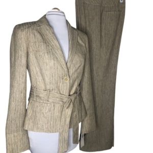 NWT Isabel & Nina 2pc Fully Lined 2 Button Jacket Belted  Pantsuit Size 8